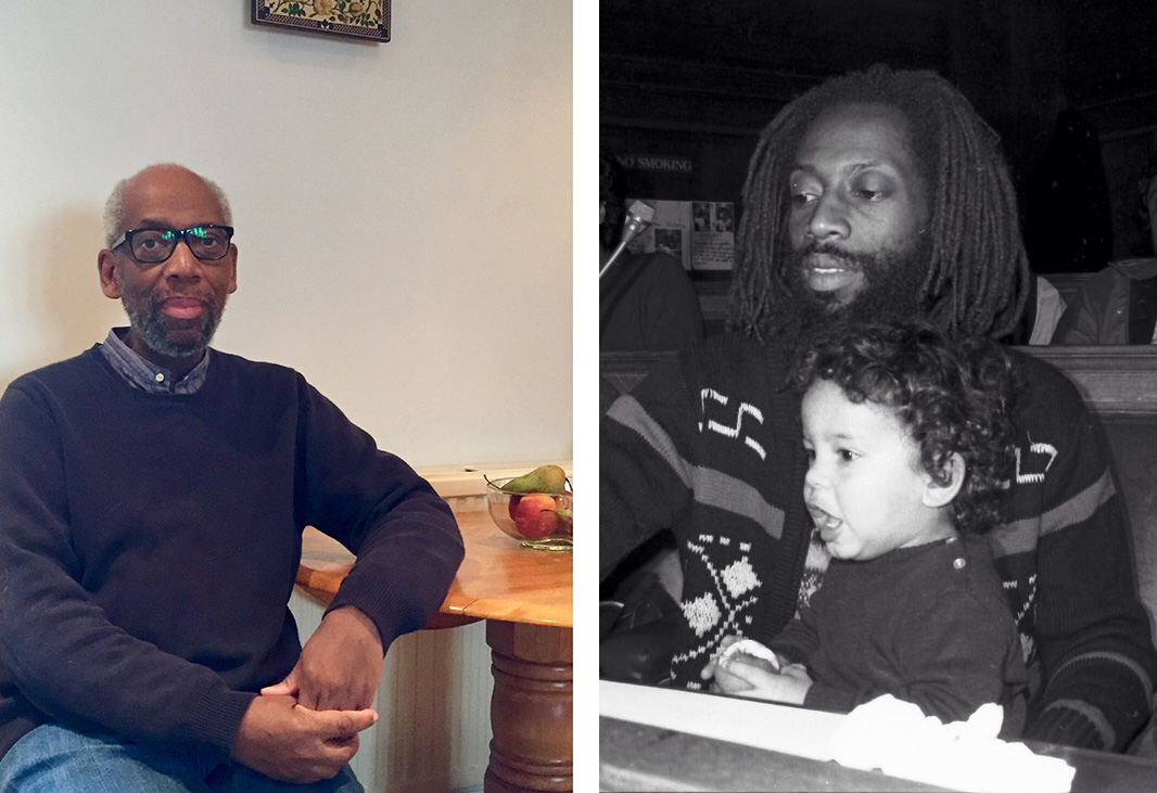Errol, now and then, pictured with son Leon left. Archival photo courtesy of Sabes Sugunasabesan.